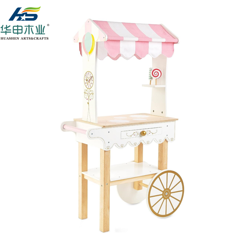 Girls Pretend Play Tea and Cakes food trolley carts for sale mobile food cart with wheels candy food cart