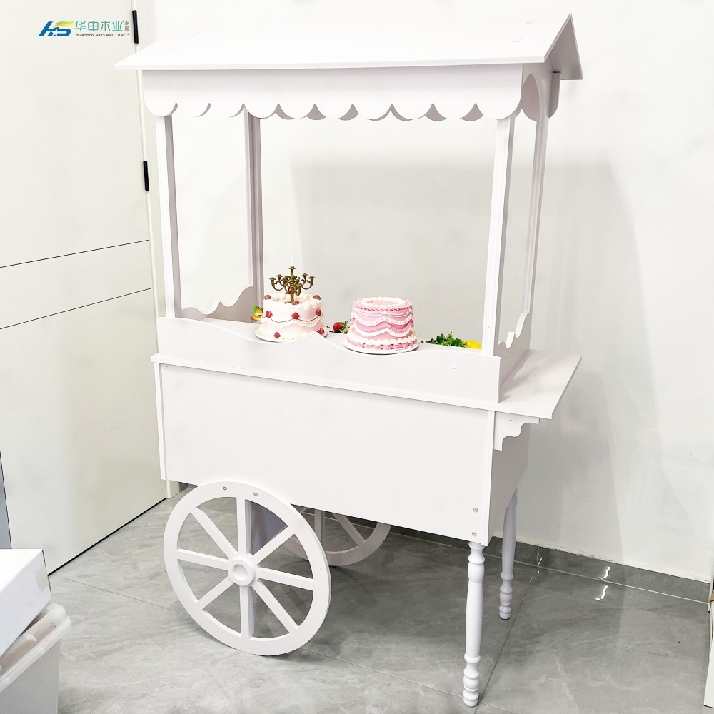 Wood Garden Cart candy cart Displays Flower Cart Wooden  Trolley display stand