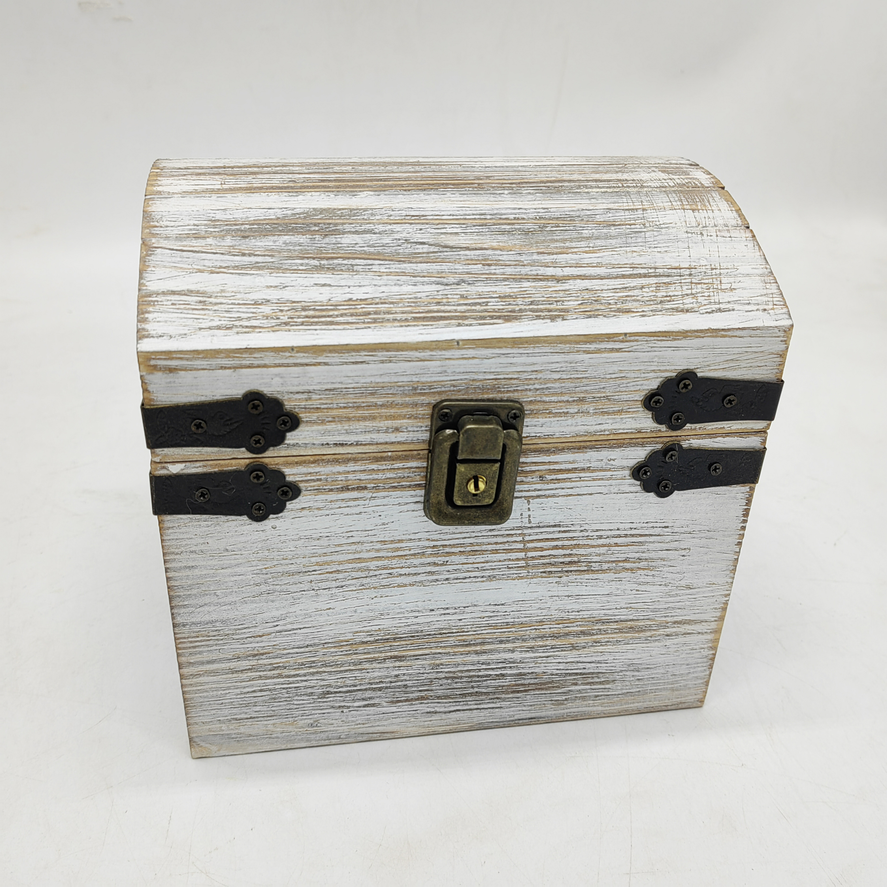 Recipe Card Box- Large size with Lock 152 Cards and Protector- Wooden Chest for Holding Recipes - Antique Recipe Box