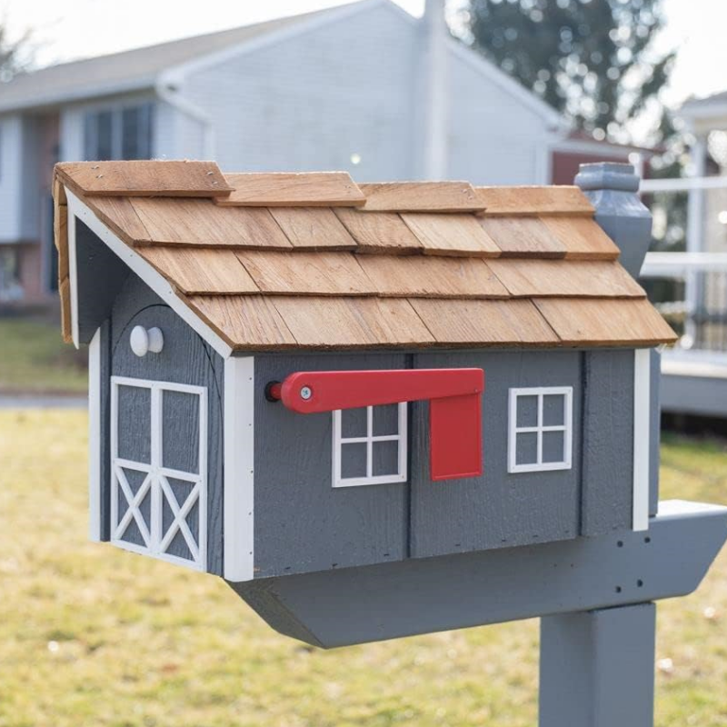 Wood Mailbox  old fashioned shared shipping boxes mailing outdoor custom  for Kids Play Mailbox