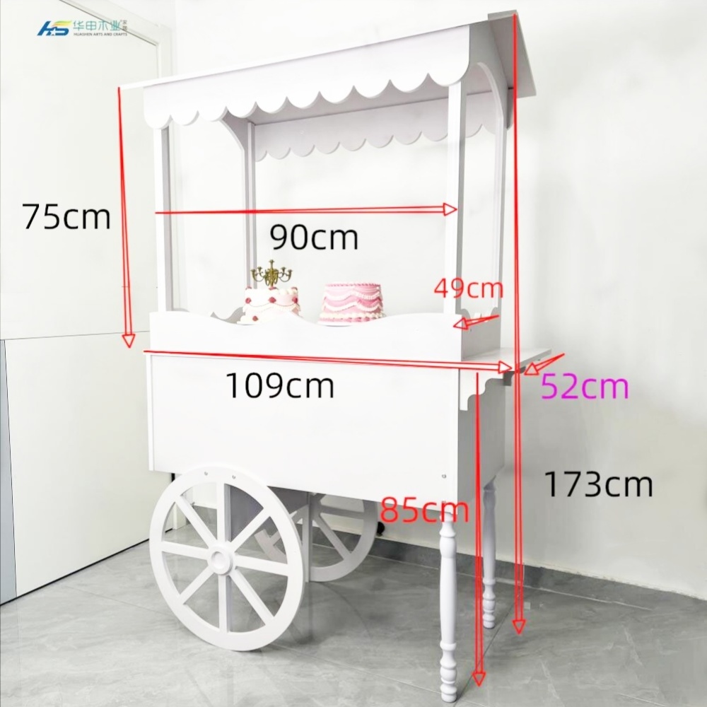 Wood Garden Cart candy cart Displays Flower Cart Wooden  Trolley display stand