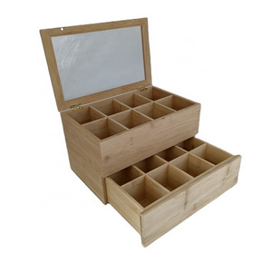 Natural Bamboo Tea Bag Organizer Box Tea Storage Organizer with Lid and Magnetic Closure for Tea bags bamboo storage box