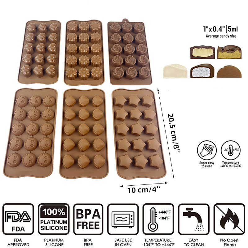 Silicone Mold Sweet Molds Cake Baking Mould for Chocolate Custom Silicone Box Round Cake Tools Sustainable Silicone Model 100pcs