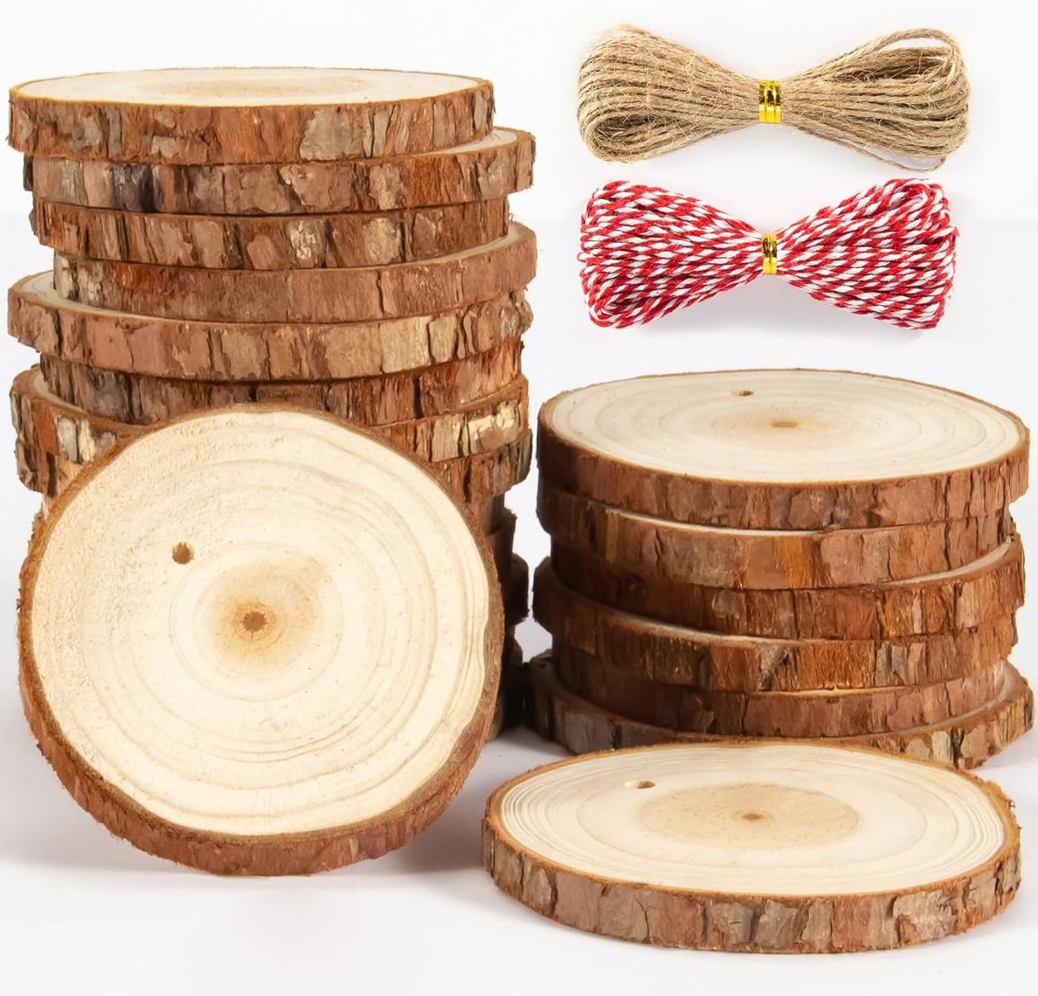 Unfinished Wood Slices Wood Circles for DIY Christmas Ornaments,Arts,Crafts