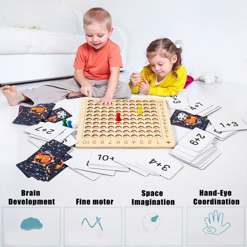 Montessori Toy Educational Math Table Board Game for Toddlers and Preschool Gifts wooden montessori multiplication board game