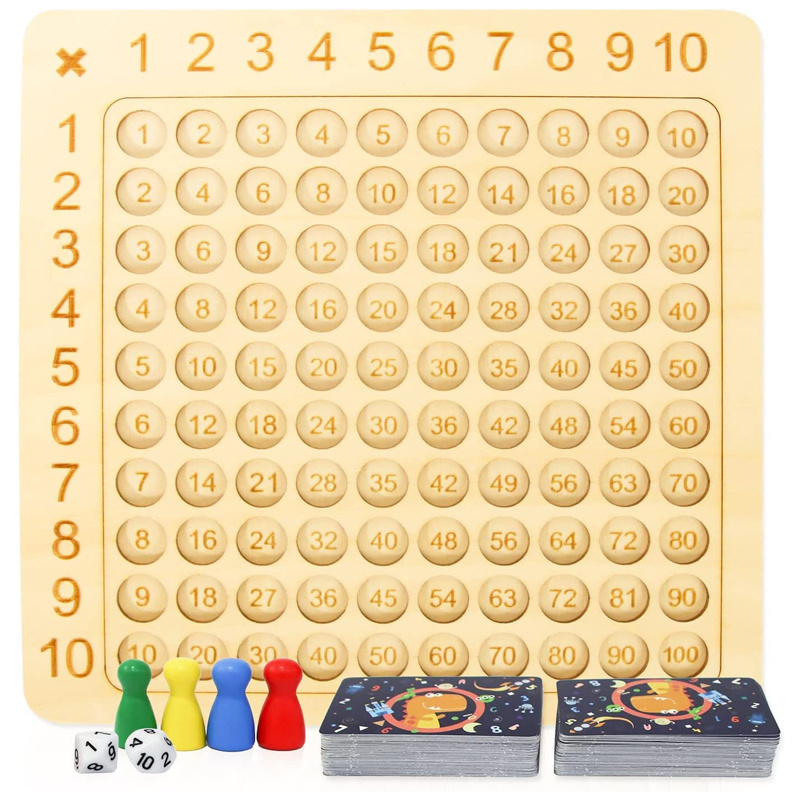 Montessori Toy Educational Math Table Board Game for Toddlers and Preschool Gifts wooden montessori multiplication board game