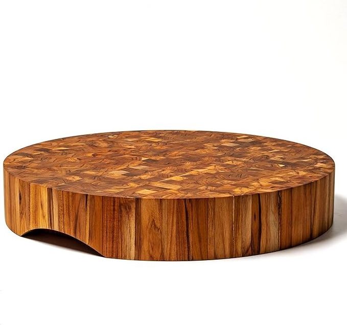 Round End Grain Butcher Block Cutting Board [3