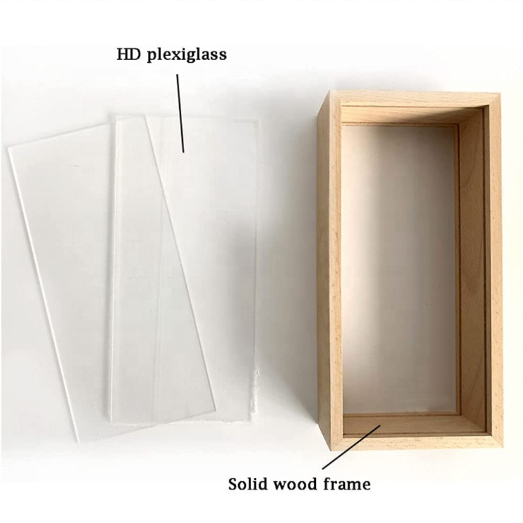 DIY display double-sided high-definition plexiglass storage rustic bulk decor frames photo glass shadow box frame