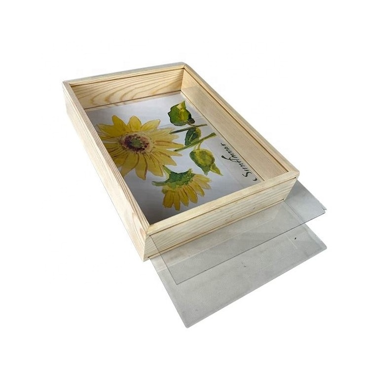 Natural Frame Wooden Display Box Wall Hanging Decorative Wooden Shadow Frame Box