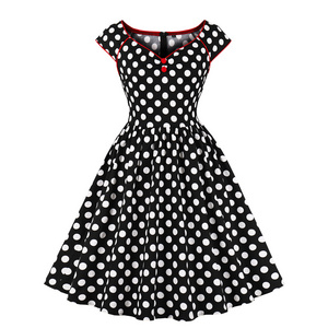 MXN hot selling new summer women's clothing temperament polka dot retro elegant dress