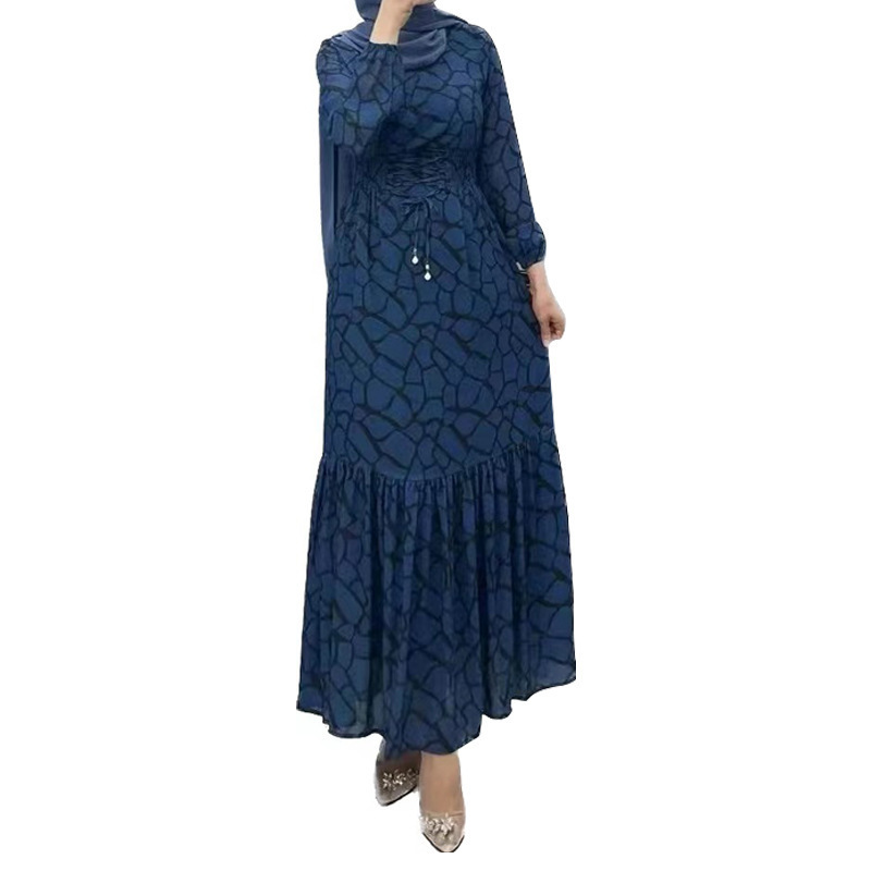 OPH Winter New Women's Clothing Turtleneck Waist Trimming Lace Up Fashion Loose Long Dress