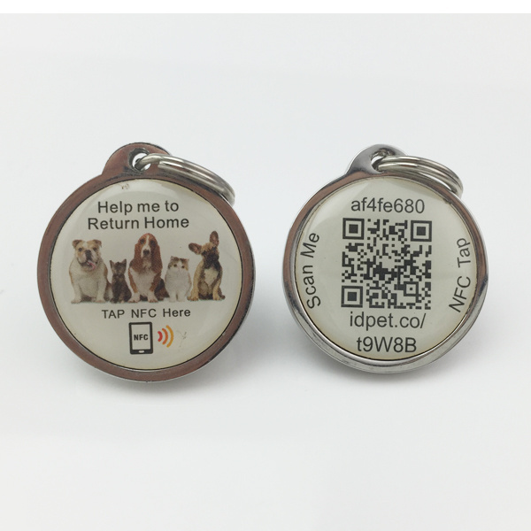 RFID NFC finds pet dog tag anti-lost pet QR Code NTAG213 Epoxy tag for Dog Cat