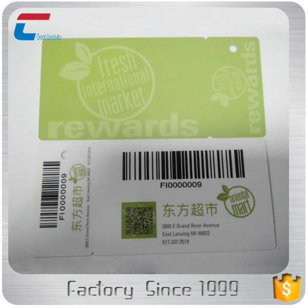 Cheap Price High Quality Plastic Loyalty Combo Card with Barcode Key Tag