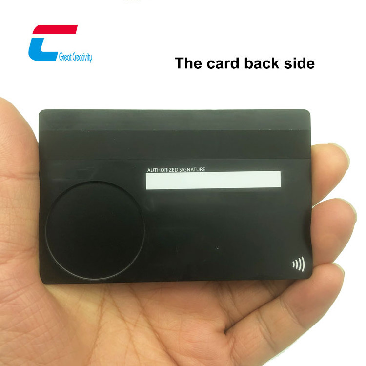 Customized Matt Blank Metal Cards Chip Slot 4442 Magnetic Stripe Black Metal Visa Credit Cards