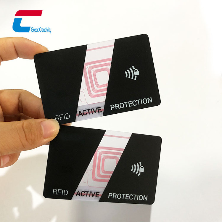 0.9mm Thin custom printed plastic transparent rfid nfc blocking card