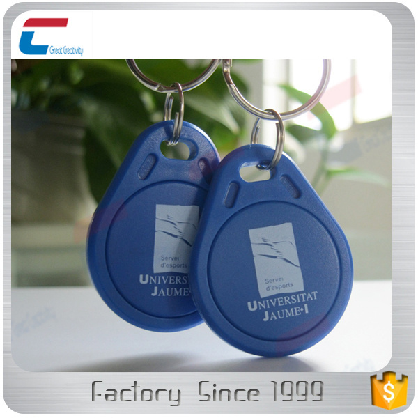 ISO14443A MIFARE Plus EV1 1K read and write RFID keychain keyfob tag key card door entry systems