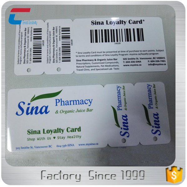 Cheap Price High Quality Plastic Loyalty Combo Card with Barcode Key Tag