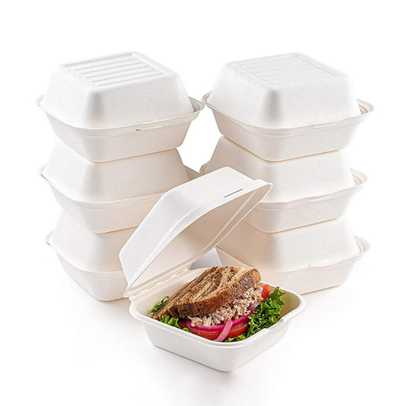 Disposable biodegradable plastic pp cornstarch food packaging box corn starch bento burger clamshell lunch boxes