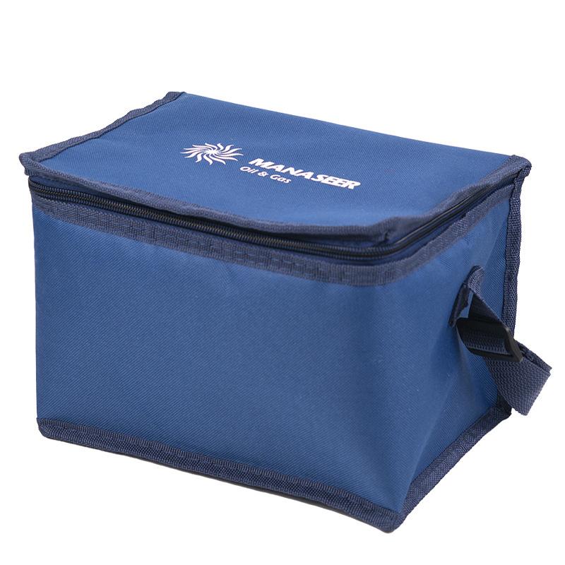 Manufacturer hot sales custom printing portable large capacity waterproof PEVA blue insulated cooler lunch bag