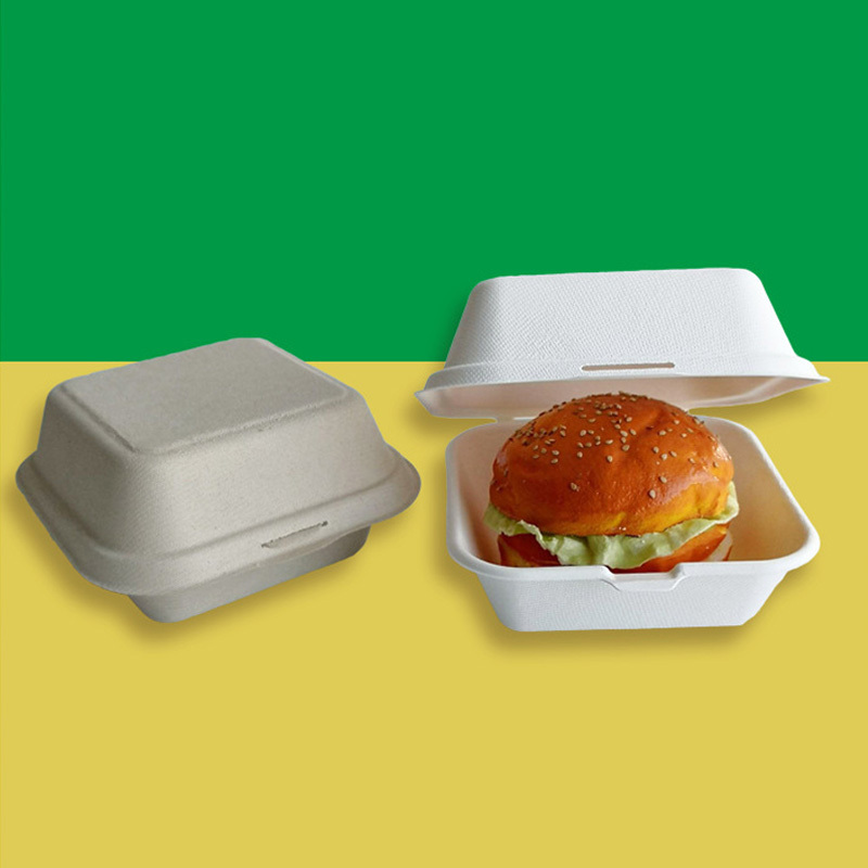 Disposable biodegradable plastic pp cornstarch food packaging box corn starch bento burger clamshell lunch boxes