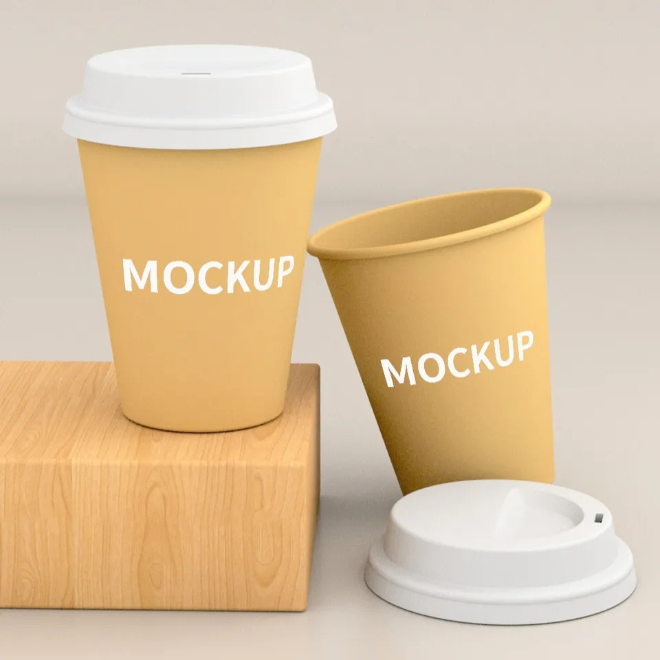 Single double ripple wall take away to go paper cup custom logo 8oz 12oz paper coffee cups with lid for hot drinks packaging