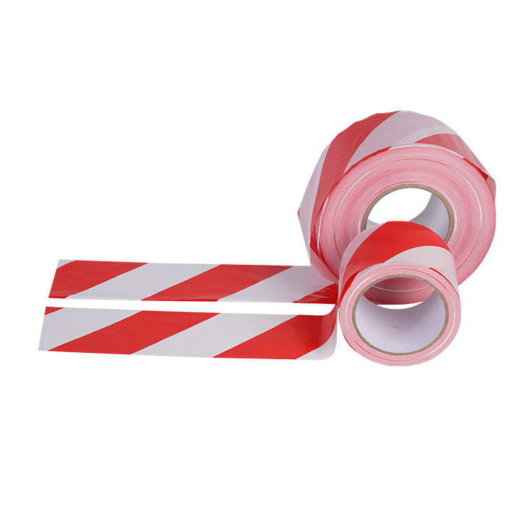 Good quality cheap price pe traffic barrier tape red white warning custom size logo caution tape