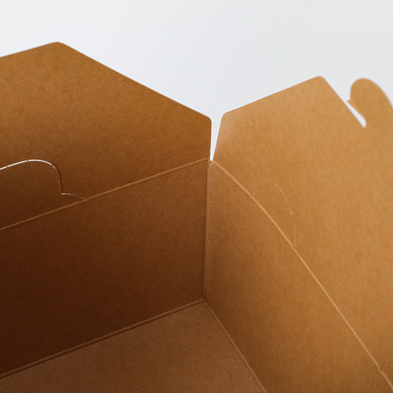 Custom biodegradable lunch fried chicken to go take out paper box takeaway fast food packaging kraft paper container boxes