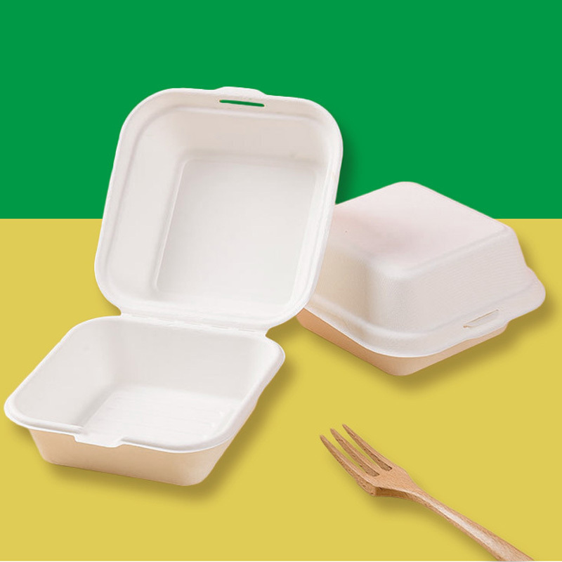 Disposable biodegradable plastic pp cornstarch food packaging box corn starch bento burger clamshell lunch boxes