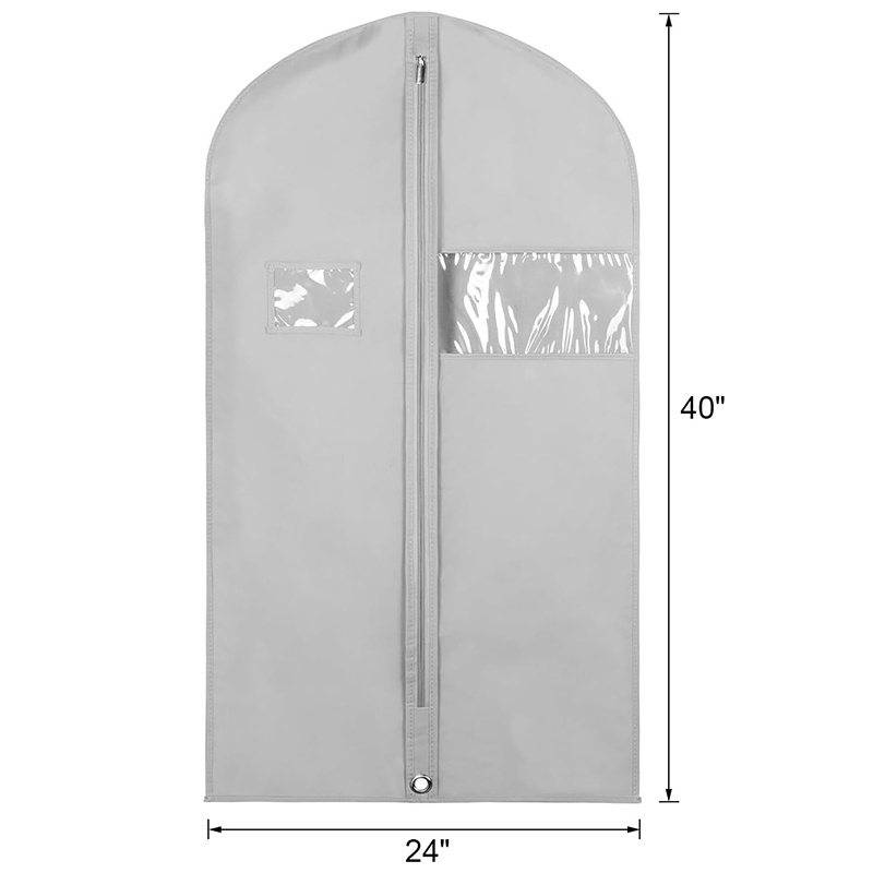 Custom logo suit cover for clothes dust cover bag travel dress suit gray garment bags high quality clothing bag