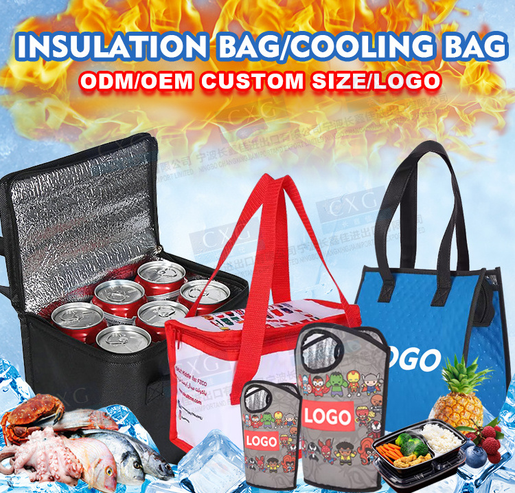 Large picnic takeout cooler bags thermal insulation reusable insulated bags to keep food cold