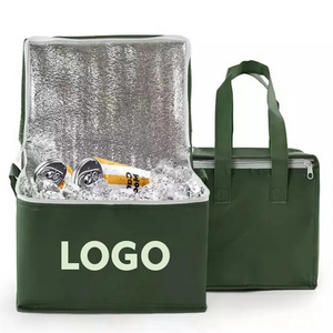 Reusable green grocery picnic beer insulated cooler bag with logo custom eco-friendly waterproof food lunch thermal cooler bags