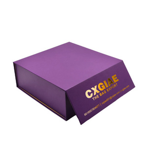 Low moq custom logo wholesale luxury purple magnet paper box wigs clothing carton folding magnetic gift packaging paper boxes