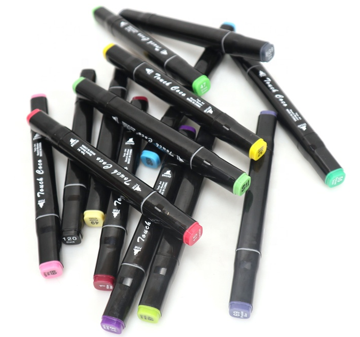 Dual Tip Alcohol Based Marker Pen 80/120/168 colors Square/triangle Shape Twin Marker Permanent Art Sketch Drawing Marker Pen