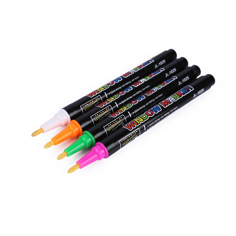 Liquid Neon Pens Reversible Bullet Glass Window Labels Dry Erasable Chalk color Markers set