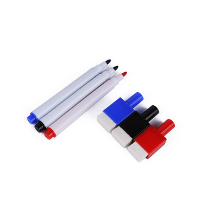 Magnetic color dry erase markers whiteboard erase marker with erasers for school and office