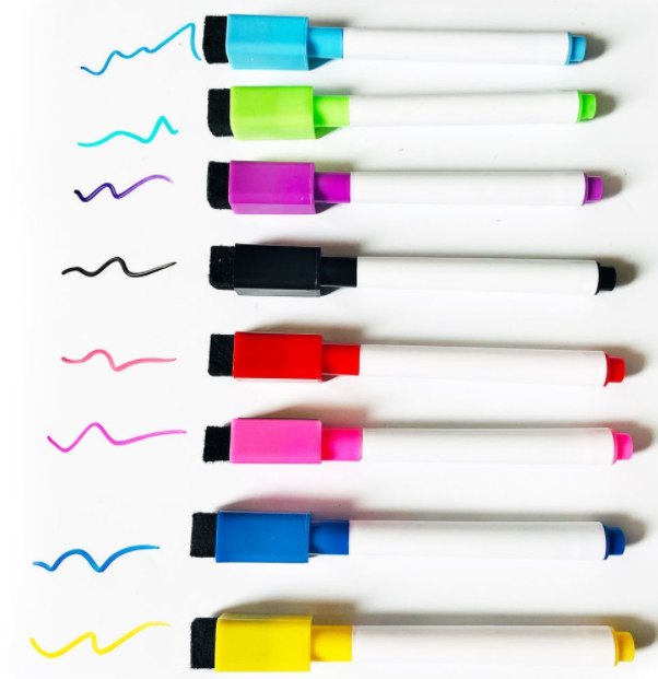 Dry Erase Markers Fine Tip Magnetic Colour Whiteboard Markers with erasers for School and Office