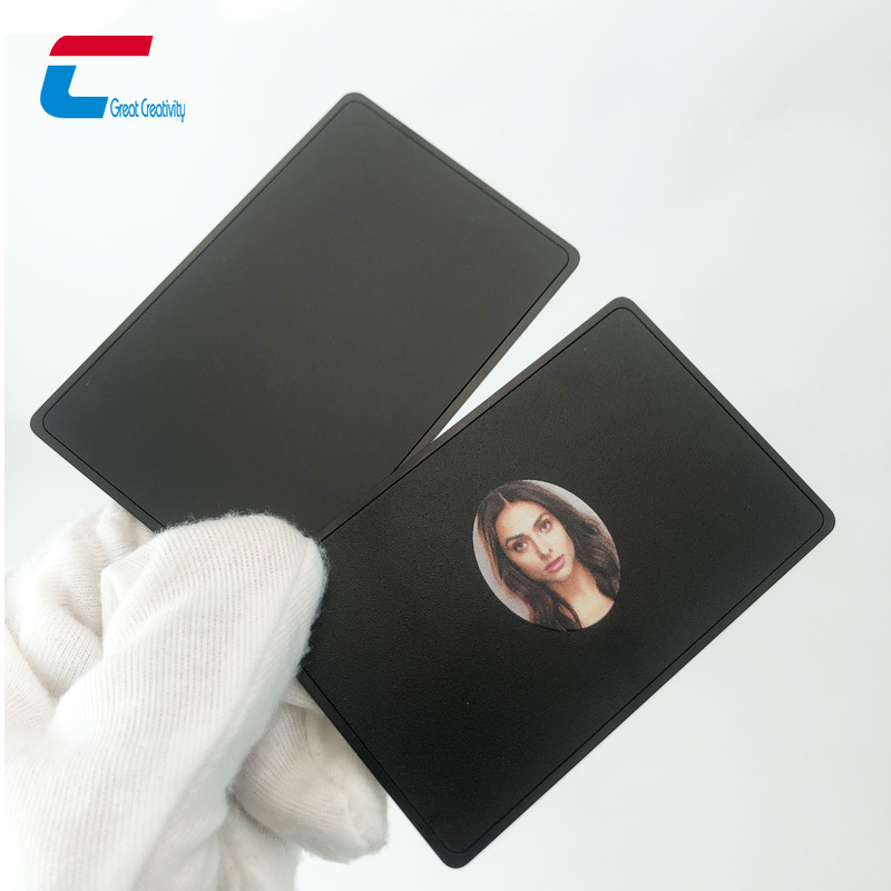 Free Sample Metal Businessccards With Logo Printing NTAG215 NTAG216 Smart Matte Black Blank Metal Cards Vip Business Visa Cards