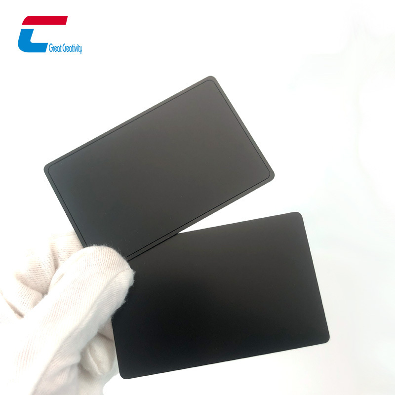 Free Sample Metal Businessccards With Logo Printing NTAG215 NTAG216 Smart Matte Black Blank Metal Cards Vip Business Visa Cards