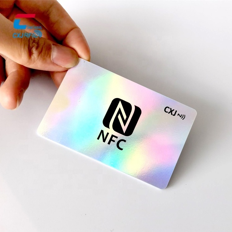 Free Samples New Arrival Cool Hologram Laser 13.56mhz Rfid Nfc Business Card Nfc Social Media Smart Card