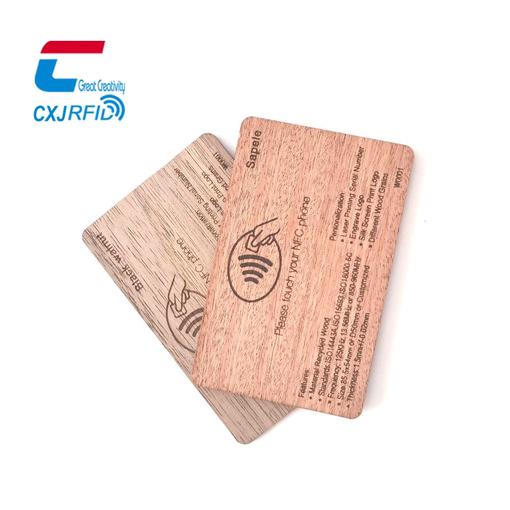 Recyclable Custom Design Laser Printed Rfid Blank Bamboo Nfc Business  Wood Card