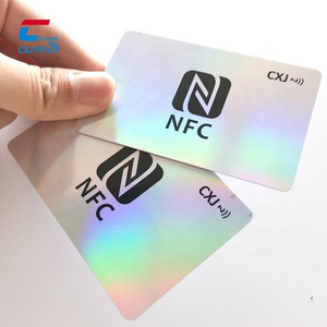 Free Samples New Arrival Cool Hologram Laser 13.56mhz Rfid Nfc Business Card Nfc Social Media Smart Card