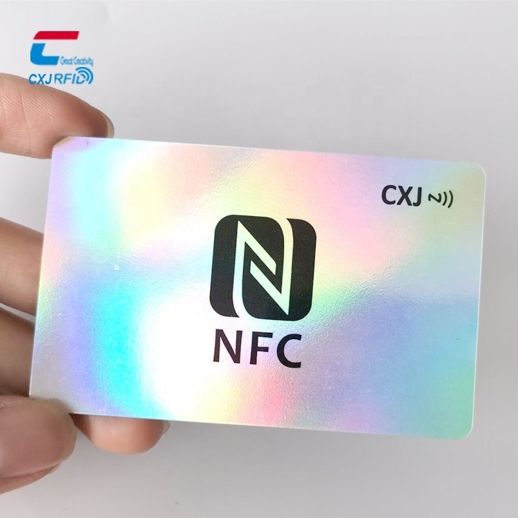 Free Samples New Arrival Cool Hologram Laser 13.56mhz Rfid Nfc Business Card Nfc Social Media Smart Card