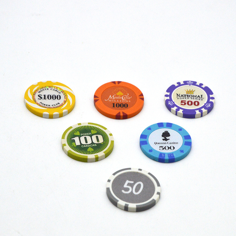 Wholesale custom ceramic chip token casino 14g clay cash poker chips