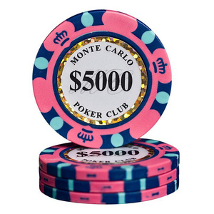 Wholesale custom ceramic chip token casino 14g clay cash poker chips