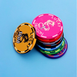 New design custom round style set mini dice gambling poker coin chips