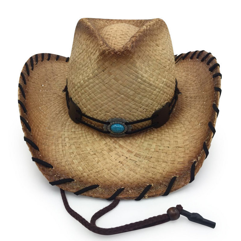 high quality western cowboy hat cowgirl hat raffia straw hat