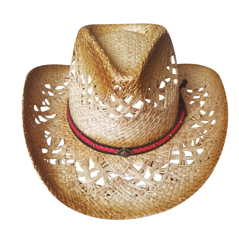 high quality western cowboy hat cowgirl hat raffia straw hat