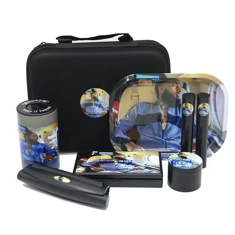 custom high quality smoking kit 4 in 1 set grinder kit smoking accessories smoking kit set in a bag