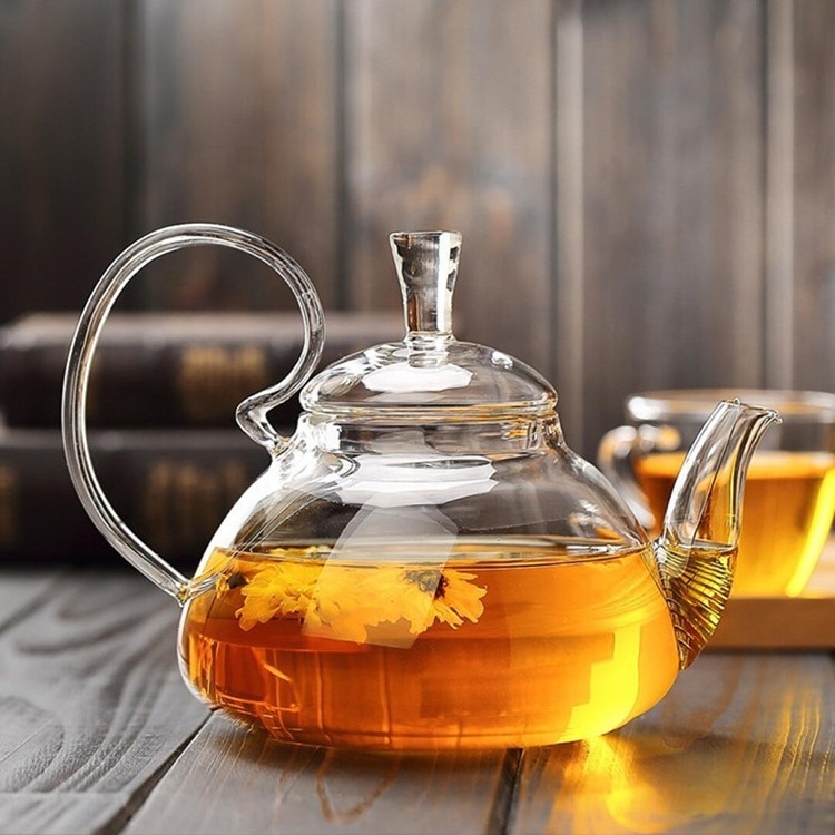 High Quality Heat Resistant Borosilicate Glass Tea Pot With Infuser