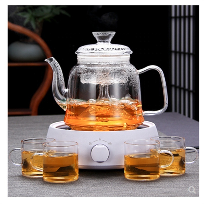 Heat Resistant Kitchen party bar use Handmade cold water Glass Teapot Borosilicate glass stove tea pot